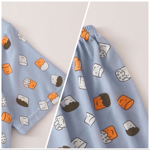 New Blue Tee & Shorts Pajama Set - Picture 3 of 4